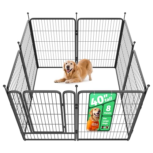 FXW Rollick Unleashed Dog Playpen for Indoor, Yard, RV Camping, 40 inch 8 Panels for Medium and Large Dogs, Black│Patented - color: Black, size: 40"h