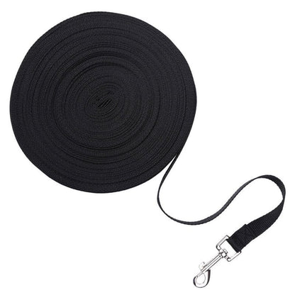 Dog Leash - Heavy Duty Nylon Long Dog Training Leash, Obedience Recall Training Agility Lead 6,15,23,33,50 & 100 FT (Black, 23ft/7m) - color: Black, size: 23ft/7m