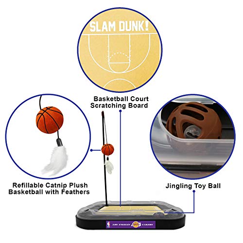 LA Lakers Basketball Cat Scratcher Toy - color: LA Lakers