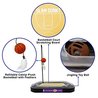 LA Lakers Basketball Cat Scratcher Toy - color: LA Lakers
