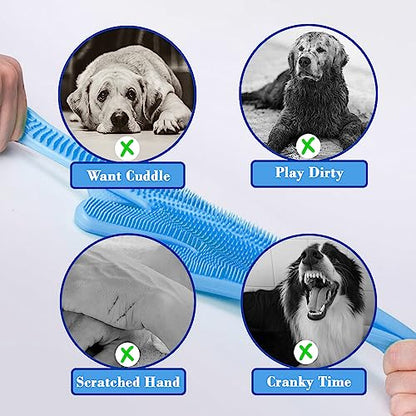 Pet Grooming Gloves Pet Hair Remover Cat, Dog Washing Gloves Silicone Heat Resistant Cleaning Gloves with High-Density Teeth Grooming Gloves for Dogs, Cats, Horses, Rabbits (1 Pair - Blue) - color: 1 Pair - Blue