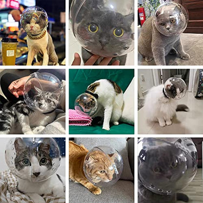Cat Muzzle Combo - Adjustable Hood, Breathable Anti-Bite Muzzles to Prevent Biting and Chewing, Safety Grooming Accessory for Small Pets.(M for cat Neck 6.8-9.25") - size: M for cat neck 6.8-9.25"