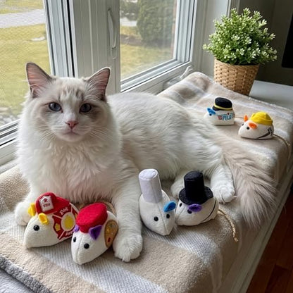 SPOT Mice at Work Cat Toys, Catnip Filled Plush Mice for Indoor Cats, Lightweight Toy Mice with Career Designs, for Single or Multi Cat Homes, 3 in, 6 Count