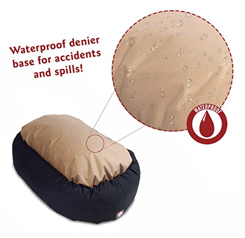 40 inch Black & Sherpa Bagel Dog Bed By Majestic Pet Products - color: Black