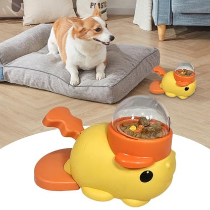 Dog Treat Dispenser | Dog Treat Toys Food Dispenser,Pet Supplies Food Puzzle Interactive Games,Slow Feeder for Puppy Cat Boredom Chewing Training,Keep Them Busy - color: Yellow