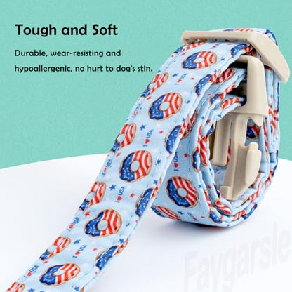 Faygarsle Patriotic Dog Collar, 4th of July Design, American Flag Pattern, Light Blue Summer Design for Small Medium Large Dogs S - color: Blue Flag, size: Small