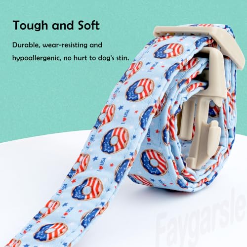 Faygarsle Patriotic Dog Collar, 4th of July Design, American Flag Pattern, Light Blue Summer Design for Small Medium Large Dogs M - color: Blue Flag, size: Medium