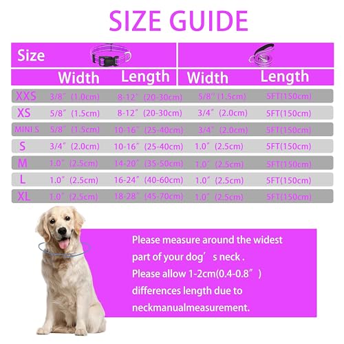 Reflective Dog Collar with Safety Locking Buckle, Adjustable Soft Breathable Nylon Collars for Small, Medium and Large Dogs(Collar+Leash XS Width 3/8" Rosered) - color: Rosered, size: XX-Small (Width 3/8")