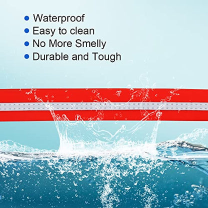 NIMBLE Dog Collar Waterproof Pet Collars Anti-Odor Durable Adjustable PVC & Polyester Soft with Reflective Cloth Stripe Basic Dog Collars S/M/L Sizes (Small (9.45”-14.17”inches), Candy Red) - color: Candy Red, size: Small (9.45”-14.17”inches)