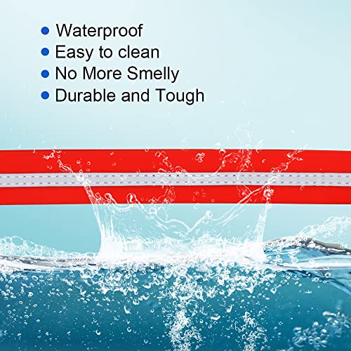 NIMBLE Dog Collar Waterproof Pet Collars Anti-Odor Durable Adjustable PVC & Polyester Soft with Reflective Cloth Stripe Basic Dog Collars S/M/L Sizes (Medium (11.81”-18.5”inches), Candy Red) - color: Candy Red, size: Medium (11.81”-18.5”inches)