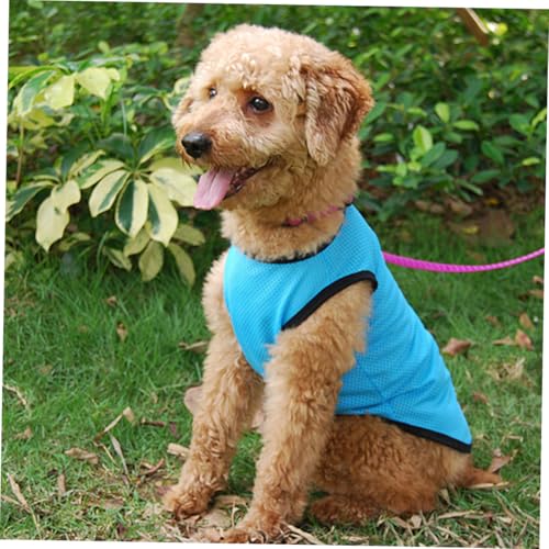 TEHAUX Pet Vest Sleeveless Cooling Mesh Breathable Dog Shirt Blue S Summer Clothes for Small Dogs Puppies