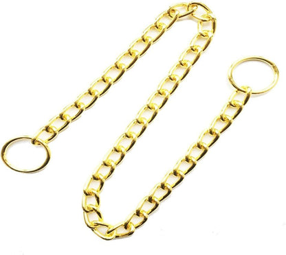 Dog Chain Collars, Metal Choke Link Dog Collar Choker Training Heavy Duty Slip Martingale Puppy Collars for XS Small Medium Large Big XL Breed Dogs (Gold, M(Neck Max 18inch) D3.0mm) - color: Gold, size: M(Neck Max 18inch)D3.0mm