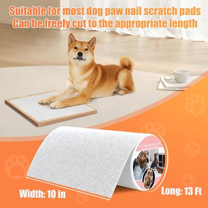 Pet Nail Self Adhesive Replacement Emery Paper Fits Most Dog Scratch Pad Cat Litter Box DIY on the Places Where Pets Like to Scratch Alternatives to Cat and Dog Nail Clippers (10in*13ft, White) - color: White, size: 10in*13ft