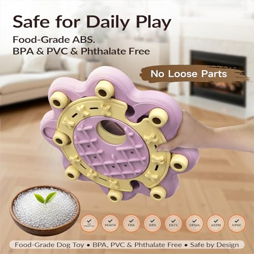 Dog Puzzle Toy, Large Size, 3 Levels of Step-by-Step Challenge Beginner to Advanced Slow Feeder & Mental Stimulation for Smart Dogs Enrichment Puppy Pink Toys - color: Pink