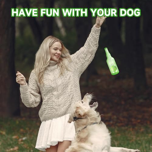 Water Bottle Dog Toy,Dog Toys for Aggressive Chewers,Water Bottle with Tennis Ball,Suitable for Small and Medium Pets to Exercise Outdoors(Green) - color: Green