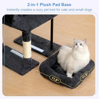Heybly Cat Tree， HCT202SG - color: Smoky Gray, size: 45.3 inch
