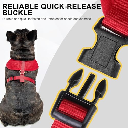 BINGPET Small Dog Harness, No Pull Dog Harness Small Sized Dogs, Soft Light Breathable Mesh Puppy Vest with Safety Buckle-Adjustable Step in Pet Harnesses for Easy Walking, Running, Training - color: Red, size: S (NECK: 12", CHEST: 14"-18")