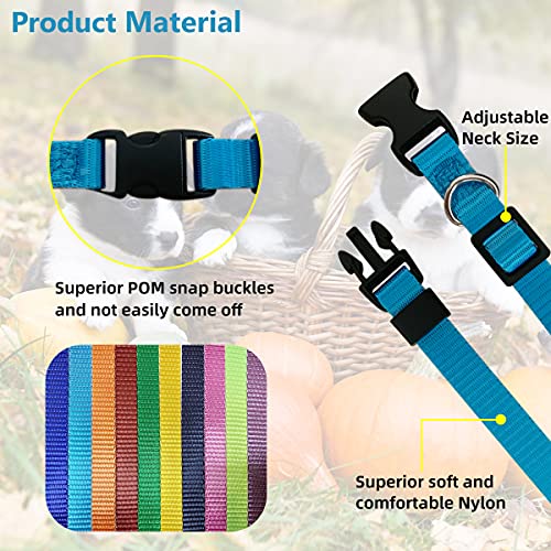 Puppy ID Collar - Identification Adjustable Collars for Newborn Dog Cat, Super Soft Nylon Safety Puppy Whelping Litter Collars for Small Dogs and Puppies (Release Buckle/S) - color: Release Buckle/ S