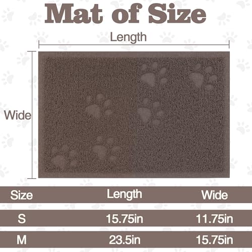 Darkyazi Cat Litter Box Mat for Floor Litter Trapping Mat Non-Slip Backing, Scatter Control, Easy Clean, Water Resistant, Soft on Paws (15.75" x 11.75",Coffee) - color: Coffee