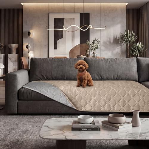 Large Waterproof Dog Bed Cover & Furniture Protector - Reversible, Non-Slip Pet Blanket for Bed, Sofa, Couch - Machine Washable - 30x30 Inches, Khaki - color: Khaki