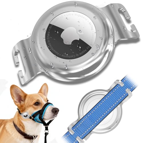 SANKALA Stainless Steel Airtag Dog Collar Holder, Chew-Proof & Waterproof Airtag Holder Case, Slide-On Opening, 3 Sizes for a Secure Fit on Most Collars, Straps or Backpack (Small, 1 Pack) - size: Small