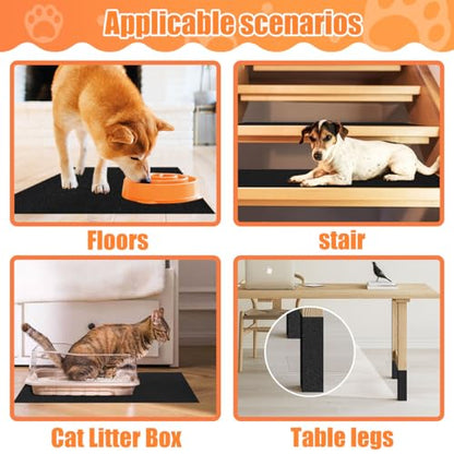 6 PCS Pet Nail Self Adhesive Replacement Emery Paper Fits Most Dog Scratch Pad Cat Litter Box DIY on The Places Where Pets Like to Scratch (10in*17.7in, Black) - color: Black, size: 10in*17.7in