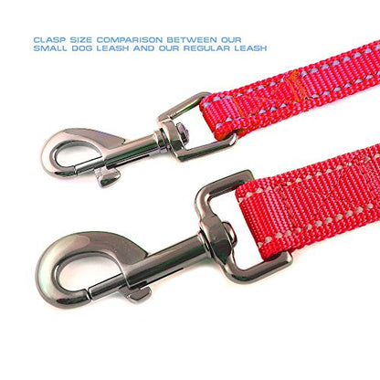 Max and Neo Small Dog Reflective Nylon Leash - We Donate One to Rescue for Every Leash Sold (Red, 4x5/8) - color: RED, size: 4 FT x 5/8" Wide