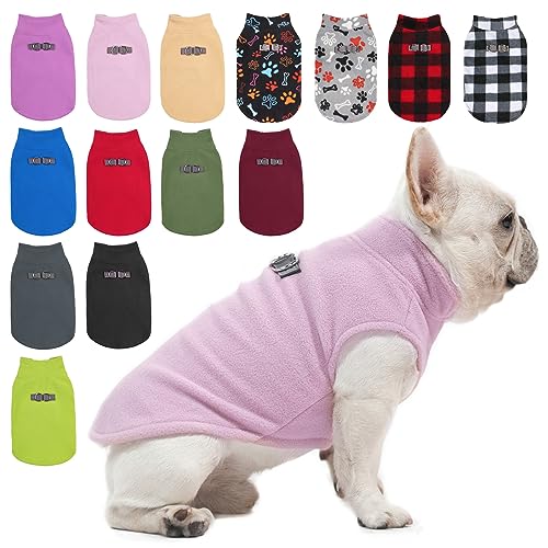 BEAUTYZOO XS Dog Sweaters, Soft Fleece Vest Pullover Dog Jacket with D-Ring Leash Attachment, Warm Winter Dog Clothes Cold Weather Doggy Chihuahua Sweater for Small Dogs Cats Boy or Girl, Pink XSmall - color: PINK, size: X-Small