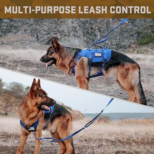 Dog Harness Medium Sized,Tactical Dog Harness with Handle,No Pull Military Style Service Dog Vest with Pockets Adjustable for Medium Dogs,Blue,Chest 17-25" - color: Blue, size: S:Chest 17-25",Fit 20-35lbs