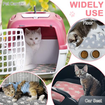 4 Pack Self Heating Cat Bed Cat Self Warming Pad with Removable Cover Extra Warm Thermal Pet Pad Washable Pet Crate Mat Anti Slip Kennel for Indoor Outdoor Pets(Star,16 x 20 Inches) - size: 16 x 20 Inches
