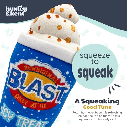 Huxley & Kent Funny Dog Toy w/Squeaker – Power Plush Squeaky Dog Toys for Small, Medium & Large Dogs – Soft Stuffed Animal for Indoor Play & Fetch - Arctic Blast Treat, Small - size: Small, style: Arctic Blast Treat