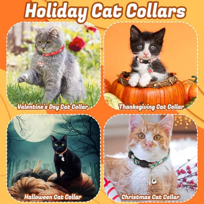 18 Pcs Holiday Cat Collars 4th of July Cat Collars Breakaway with Bell Adjustable Kitten Collar with Plastic Buckle for Holiday Pet Cat Costume,Multicolor - color: Multicolor