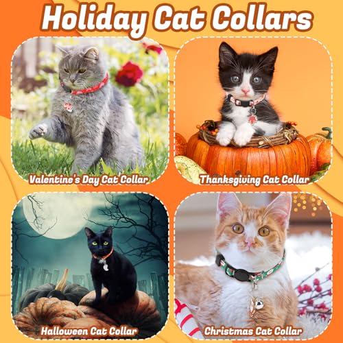 18 Pcs Holiday Cat Collars 4th of July Cat Collars Breakaway with Bell Adjustable Kitten Collar with Plastic Buckle for Holiday Pet Cat Costume,Multicolor - color: Multicolor