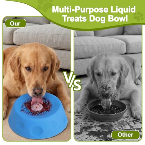 Slow Feeder Dog Lick Sphere Bowl for Liquid Treat, Interactive Large Capacity Non-Slip Dog Licking Toy & Lick Bowl for Small, Medium, Large Breeds