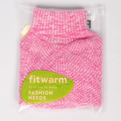 Fitwarm Knitted Turtleneck Dog Sweater, Cozy Dog Winter Clothes for Small Dogs Girl, Holiday Pet Outfit, Heather Pink, XS - color: Heather Pink, size: X-Small