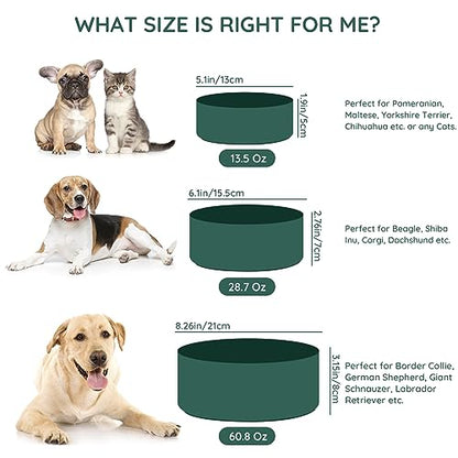 SPUNKYJUNKY 13.5OZ Ceramic Dog and Cat Bowl, Modern Cute Weighted Food Water Bowl for Replacement Green (1 Pack) - color: Green, size: 1.7 CUPS