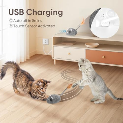 Pawingcat Cat Mouse Toy Remote Control Cat Toy Moving Interactive Cat Toys for Indoor Cats with 2 Modes,3 Adjustable Speeds