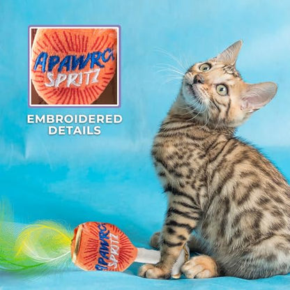 Haute Diggity Kitty Clicquot Champagne & Caviar + Kitty Cocktails Apawrol Spritz & Cattini Set, Plush Cat Toys Catnip Filled with Interactive Crackle Sound, Safe, Durable Toys for Cat & Kitten, 4 Pcs - style: Kitty Clicquot & Caviar + Apawrol Spritz & Cat