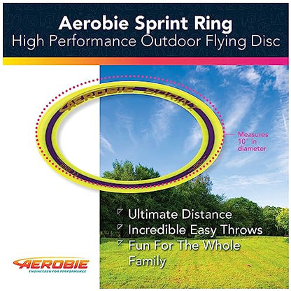 Aerobie Sprint Ring Outdoor Flying Disc, 10 Inches, Yellow - color: Sprint Ring Yellow