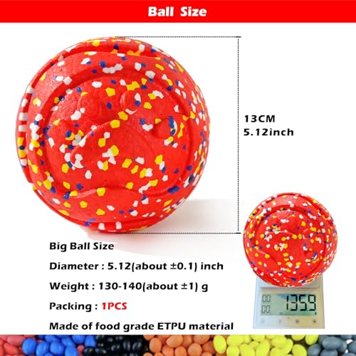 Dog Ball Squeak Toys (Bell Ball 5.12in Red) - color: Bell ball 5.12in Red