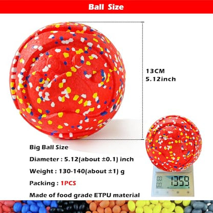 Dog Ball Squeak Toys (Bell Ball 5.12in Red) - color: Bell ball 5.12in Red