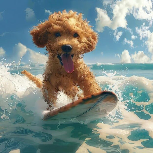 Jigsaw Wooden Puzzle 1000 Pieces A Dog is Surfing in The Water with a Surfboard Jigsaw Puzzles Challenging Game Home Decor Birthday Party Gift Toy for Adults Kids Seniors - color: Jigsaw Puzzles 008