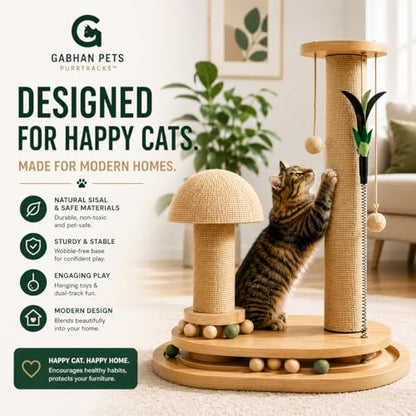 PurrTracks Dual-Track Cat Scratcher with Feather Toy