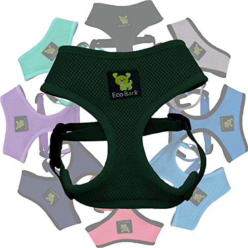 EcoBark Dog Harness - Eco-Friendly Max Comfort Harnesses - Luxurious Soft Mesh Halter - Over the Head Harness Vest- No Pull and No Choke for Small, Toy Breed, and Teacup Dogs (XS, Dark Green) - color: Forest Green