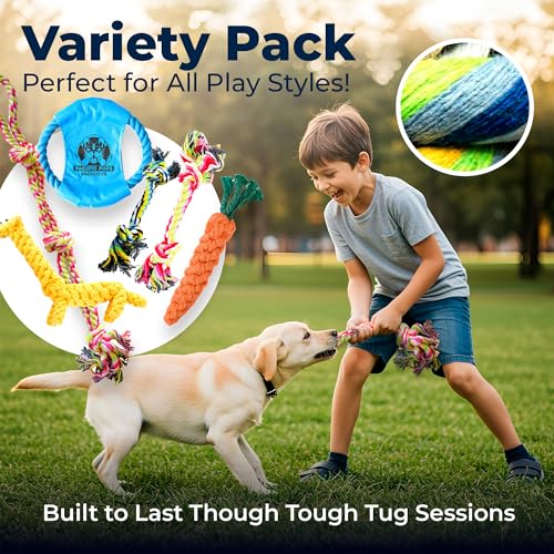 Pacific Pups Products Dog Rope Toys for Medium Dogs 11 Pack - 11 Dog Toy Pack & Puppy Teething Rope Tug of War Dog Toys, Chew Toys to Keep Them Busy, Puppy Chew Ropes - size: 11 Pack