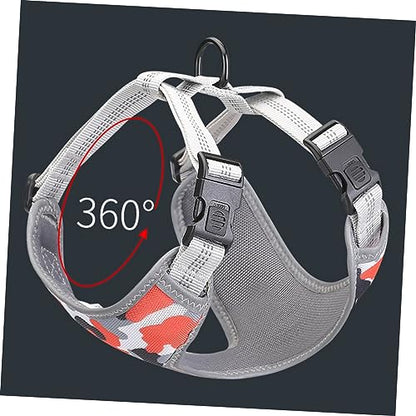 Adjustable Reflective Dog Harness Vest for No Pull Comfort Breathable Pet Chest Straps for Enhanced Visibility at Night Fit for Breeds Green