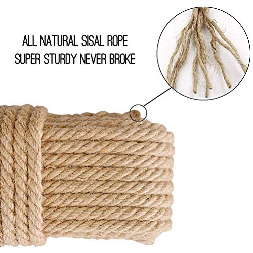Aoneky Replacement Cat Scratching Post Sisal Rope - Hemp Rope for Cat Tree and Tower - size: 1/4'' 33 Ft