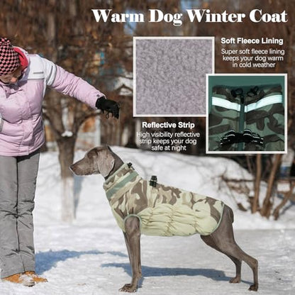 Lelepet Warm Dog Winter Coat Dog Coats for Small Dogs Waterproof Dogs Jacket with Harness Built in Reflective Cold Weather Coats Windproof Zip-Up Winter Fleece Vest Snowsuit Chihuahua Desert Camo - color: Desert Camo, size: X-Small