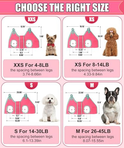 Kkiimatt Dog Grooming Hammock,XS Pink Hanging Harness Holder for Nail Clipping/Trimming,Grooming Sling Hanger with Thick Fabric Neck Support,Strap Restraint for Claw Care - color: X-Small 8-14 LB/Pink