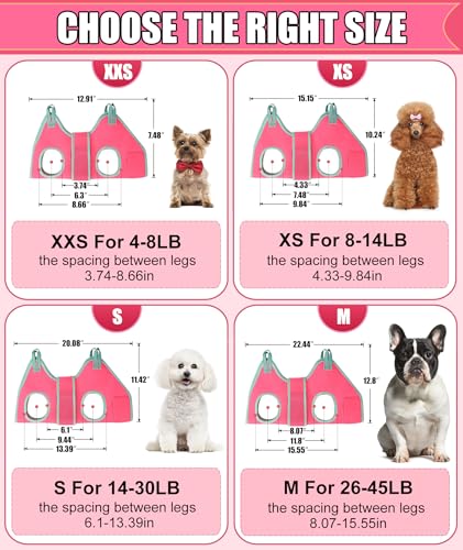 Kkiimatt Dog Grooming Hammock, Small Dog Hammock for Nail Trim, Hanging Harness for Claw Care,Grooming Sling Holder Hanger with Thick Fabric Neck Support Wide Strap Restraint - color: Small 14-30LB/Pink